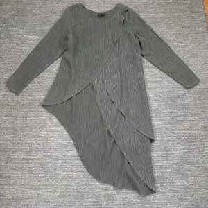 Ruby Moon Tunic Top Women Medium Gray Silk Asymmetric Lagenlook Layered USA